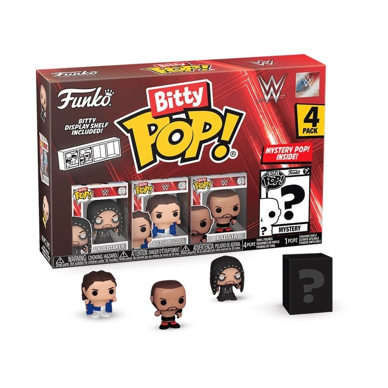 WWE - Pack 4 figurines Bitty POP! Vinyl The Undertaker 2,5 cm