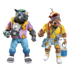 Tortues Ninja - (Cartoon 1980) pack 2 figurines Vacation Bebop and Rocksteady 18 cm