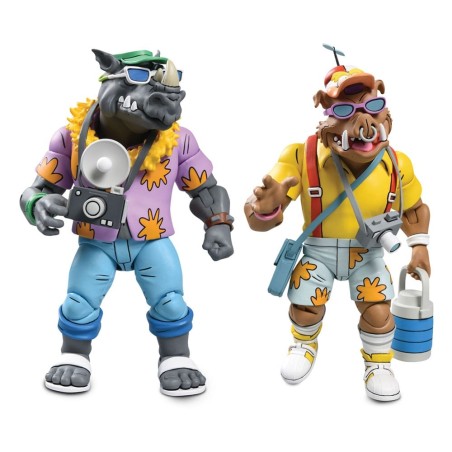 Tortues Ninja - (Cartoon 1980) pack 2 figurines Vacation Bebop and Rocksteady 18 cm