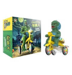 Universal Monsters - Figurine Super Cycles La Créature du Lagon Noir (Dark Green with Yellow Trike) 13 cm