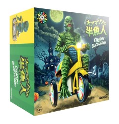 Universal Monsters - Figurine Super Cycles La Créature du Lagon Noir (Dark Green with Yellow Trike) 13 cm