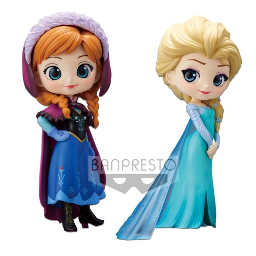 Disney - Pack 2 figurines Q Posket Anna & Elsa 14 cm