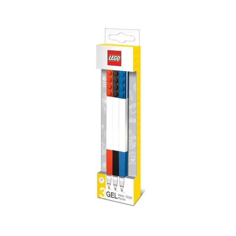 LEGO - Pack 3 stylos à bille à encre gel Bricks