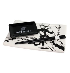 Naruto Shippuden - Plaque Sushi en céramique et baguettes Naruto Shippuden