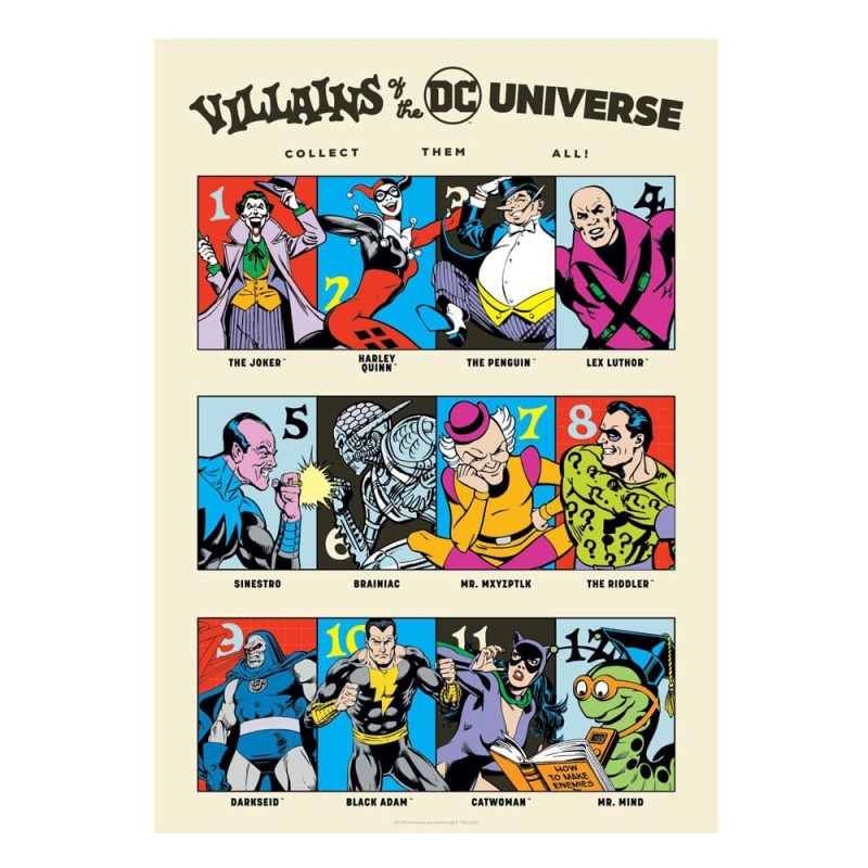 DC Comics - DC Comis lithographie 90th Anniversary Villains Limited Edition 42 x 30 cm