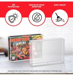 Nintendo - Pack 2 boîtes de protection en acrylique pour jeux Nintendo SNES/N64