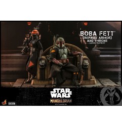 Star Wars : The Mandalorian - Figurine 1/6 Boba Fett Repaint Armor and Throne Special Edition 30 cm