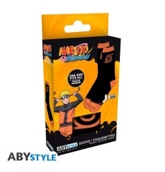 Naruto Shippuden - Paire de Chaussettes Konoha Noire & Orange