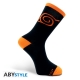 Naruto Shippuden - Paire de Chaussettes Konoha Noire & Orange