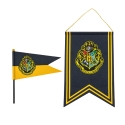 Harry Potter - Set bannière & drapeau Hogwarts