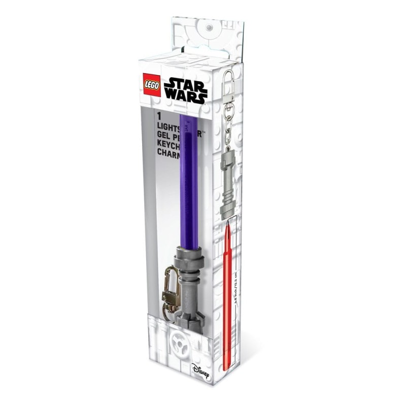 LEGO Star Wars - Stylo à bille à encre gel avec porte-clés lego Violet