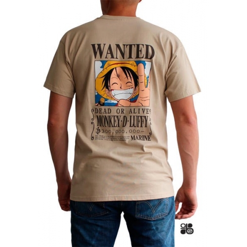 ONE PIECE - Tshirt Wanted Luffy MC sand