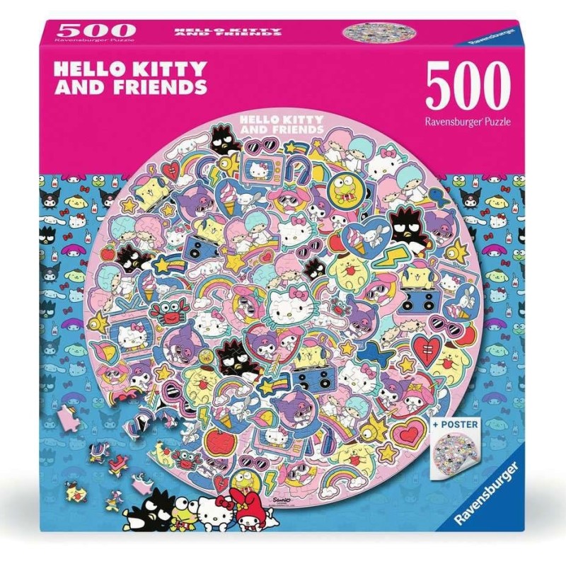 Hello Kitty - Helly Kitty and Friends puzzle rond (500 pièces)