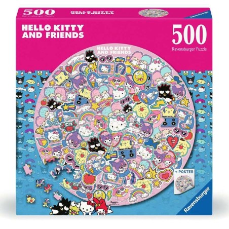 Hello Kitty - Helly Kitty and Friends puzzle rond (500 pièces)