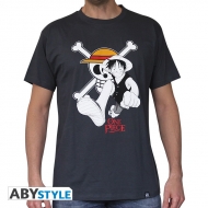 ONE PIECE - Tshirt Luffy & Emblem homme MC dark grey