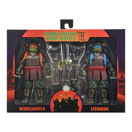 Les Tortues Ninja 3 - Pack 2 figurines Leonardo & Michelangelo 18 cm