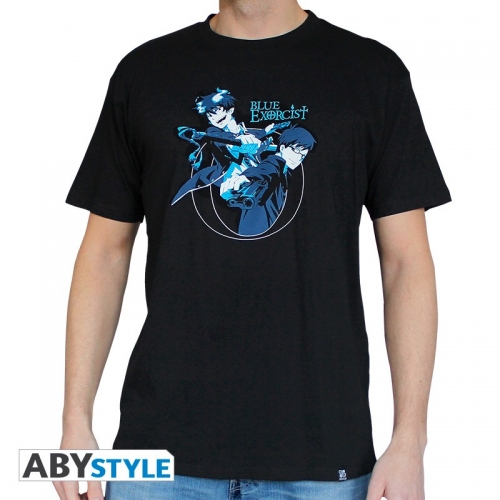 BLUE EXORCIST - Tshirt Rin & Yukio homme MC black - basic