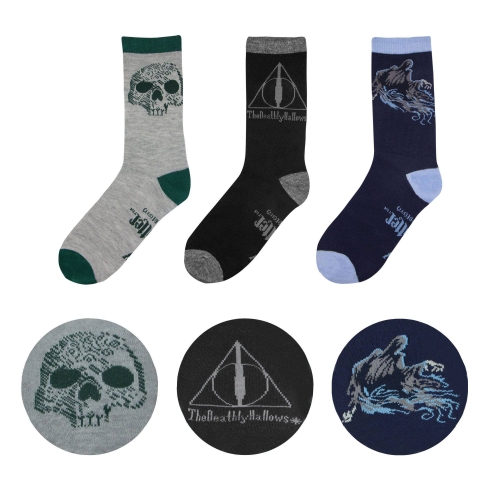 Harry Potter - Pack 3 paires de chaussettes Deathly Hallows