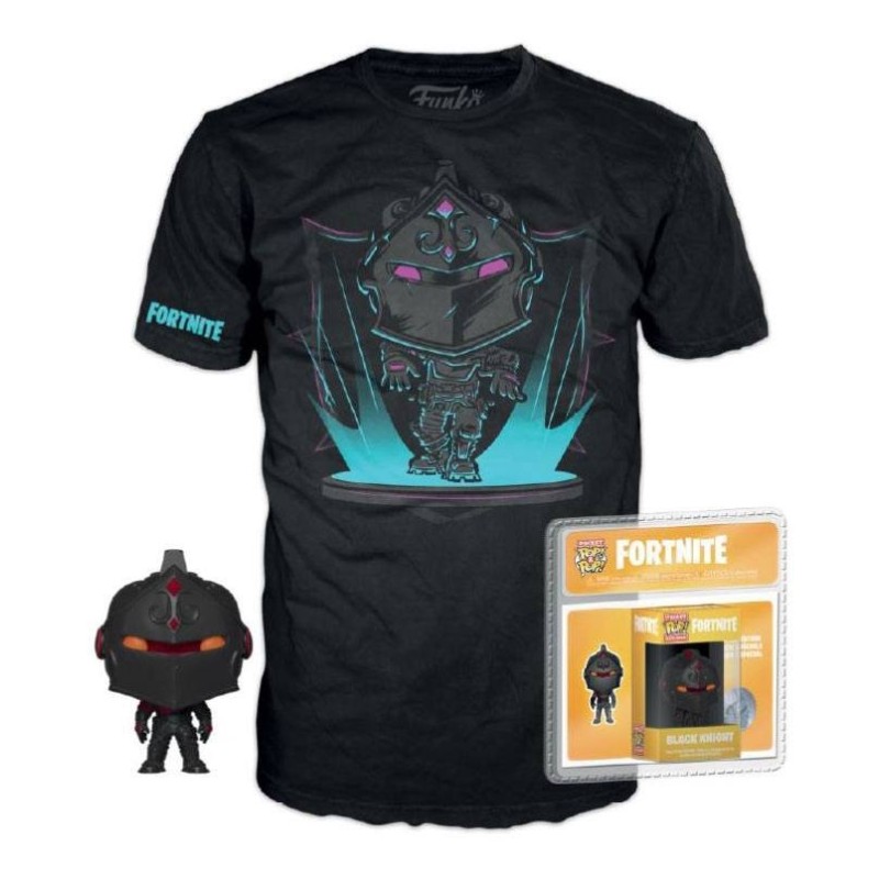 Fortnite - Pocket POP! & Tee set figurine et T-Shirt Black Knight   