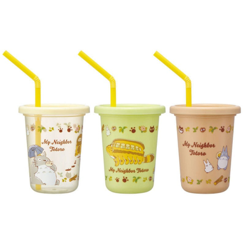 Mon voisin Totoro - Set 3 gobelets Mon voisin Totoro avec pailles coudées