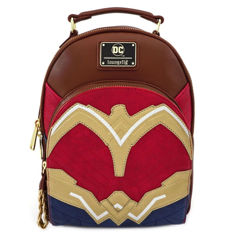 Loungefly Wonder Woman DC Comics Sac bandouli re double sangle pour femme, Rouge, Medium