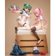 Poyoyon Rock Artwork Collection - Statuette 1/5.5 Midori & Pink Sukumizu 28 cm
