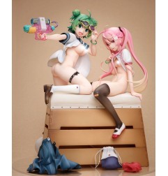 Poyoyon Rock Artwork Collection - Statuette 1/5.5 Midori & Pink Sukumizu 28 cm