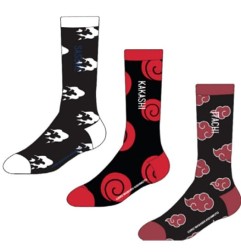 Naruto - Pack 3 paires de chaussettes Sasuke, Kakashi, Itachi 43-46