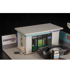 Original Illustration - 1/64 maquette papier 1/64 Gas Station 11 cm (re-run)