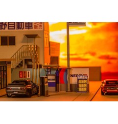 Original Illustration - 1/64 maquette papier 1/64 Gas Station 11 cm (re-run)