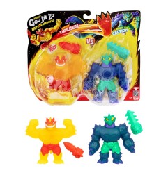 Heroes of Goo Jit Zu Meteor Madness - Pack 2 figurines extensible Flame Blazagon vs. Cacticus 13 cm