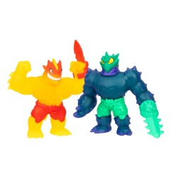 Heroes of Goo Jit Zu Meteor Madness - Pack 2 figurines extensible Flame Blazagon vs. Cacticus 13 cm