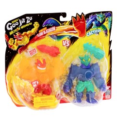 Heroes of Goo Jit Zu Meteor Madness - Pack 2 figurines extensible Flame Blazagon vs. Cacticus 13 cm
