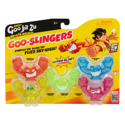 Heroes of Goo Jit Zu Meteor Madness - Pack 5 figurines extensible Goo Slingers Hyper Blast Slingers 5 cm
