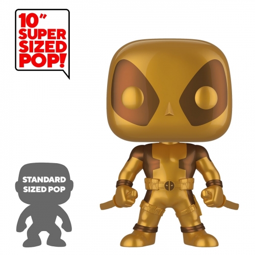 Marvel - Figurine Super Sized POP! Deadpool Thumbs Up Gold Deadpool 25 cm