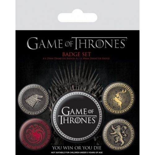 Game Of Thrones - Pack 5 badges Great Houses