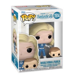 Les Quatre Fantastiques : Premiers pas - Figurine POP! & Buddy la Femme invisible & Franklin 9 cm