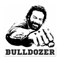 Bud Spencer - Panneau métal 3D Bulldozer black/white 45 x 45 cm