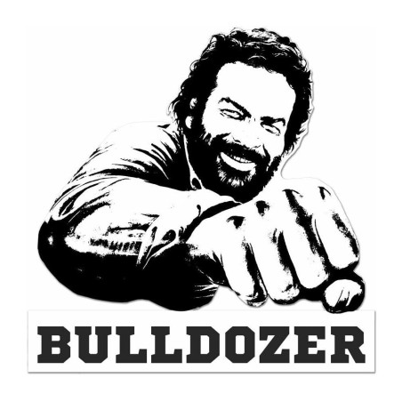 Bud Spencer - Panneau métal 3D Bulldozer black/white 45 x 45 cm