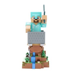 Minecraft - Steve in Diamond Armour Cable Guys support de manette et support de téléphone 22cm