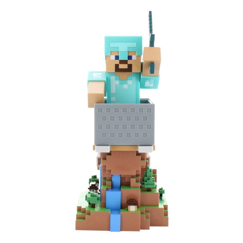Minecraft - Steve in Diamond Armour Cable Guys support de manette et support de téléphone 22cm