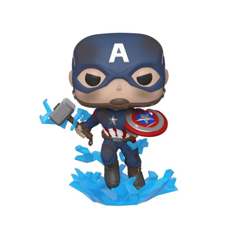 Avengers (Marvel) - Avengers: Endgame POP! Movies Vinyl figurine Captain America w/Broken Shield & Mjölnir 9 cm