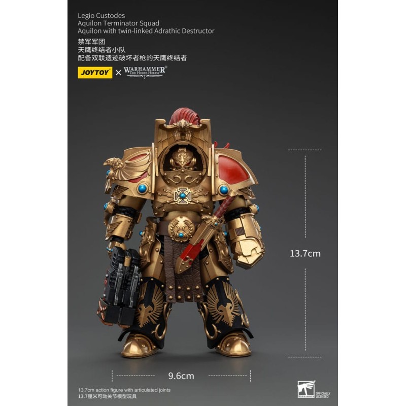 Warhammer The Horus Heresy - Figurine 1/18 Legio Custodes Aquilon Terminator Squad Aquilon avec twin-linked Adrathic D14 cm