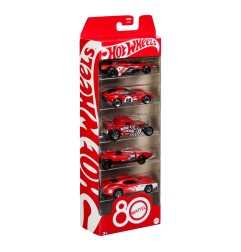 Hot Wheels - Pack 5 véhicules métal 1/64 Hot Wheels 80ème Anniversaire