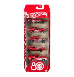 Hot Wheels - Pack 5 véhicules métal 1/64 Hot Wheels 80ème Anniversaire