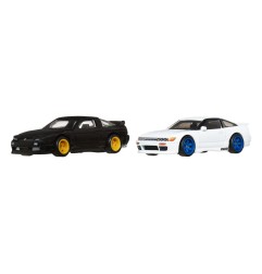 Hot Wheels Premium - Pack 2 véhicules métal Car Culture 1/64 '96 Nissan 180SX Type X & Nissan SilEighty
