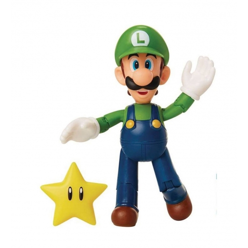 World of Nintendo - Figurine Luigi avec Super Star 10 cm