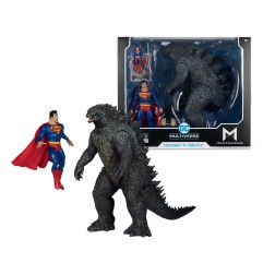 DC Justice League Monsterverse DC Multiverse - Pack de 2 figurines Superman Vs. Godzilla 30 cm