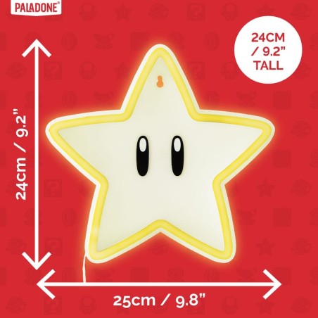 Nintendo - Super Mario LED Wall Lamp Light Super Star Neon