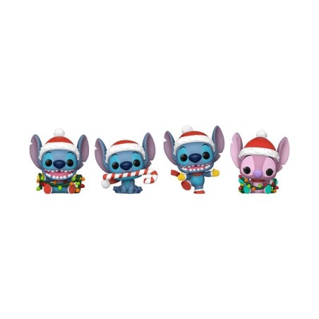 Lilo & Stitch Holiday 2025 - Pack 4 porte-clés Pocket POP! Tree Holiday Box 4 cm